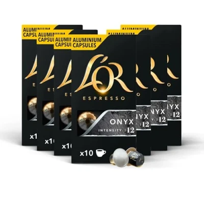 Image of L&#039;OR Espresso Onyx Coffee Pods, 7 Packs, Total 70 Capsules
