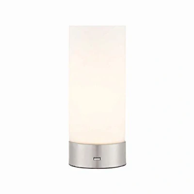 Image of 40W Brushed Nickel and Glass Touch Dimmable Task Table Light Desk Lamp with USB Port Mobile Phone Charger