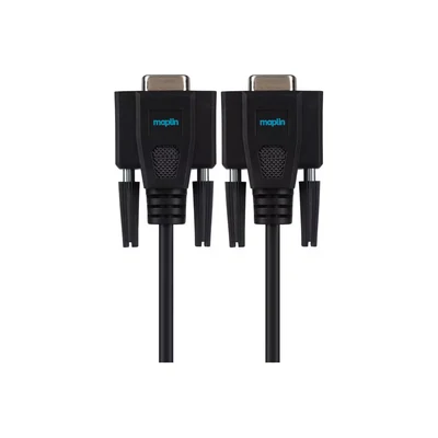 Image of Maplin Premium Serial RS232 Null Modem 9 Pin Female Cable Black, 3m