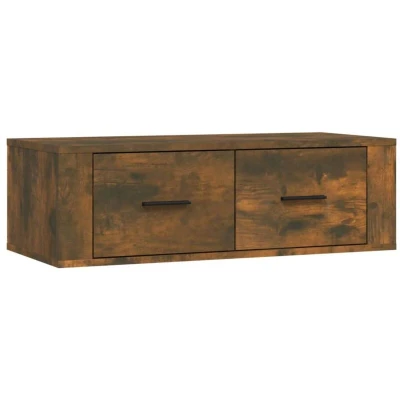 Image of vidaXL Hanging TV Cabinet Smoked Oak 80x36x25 cm Engineered Wood