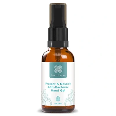 Image of Healthspan Anti Bacterial Hand Gel (50ml) Essential Oils 70% Ethanol Protect &amp; Nourish