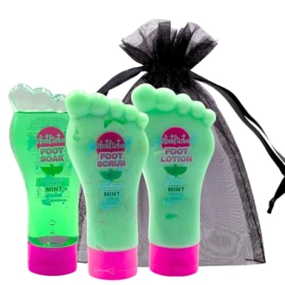 Image of Mint Foot Soak, Scrub, and Lotion Set Refreshing Care Kit for Soft, Smooth Feet Exfoliating, Hydrating, Relaxing Spa Treatment Dry, Tired Perfect Home Pedicures