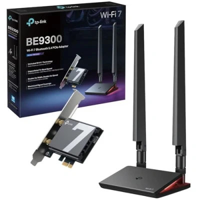 Image of TP Link Archer TBE550E WiFi 7 Card BE9300 Mbps Wireless Bluetooth 5.4 PCIe Network Card, Wider Signal Coverage, 6GHz/5GHz/2.4GHz PCI Express for Desktop/PC Windows 11(64Bit)