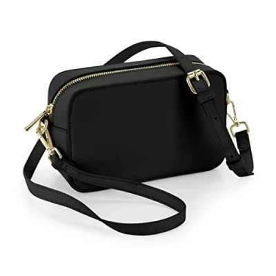 Image of BagBase BG758 Boutique Cross Body Bag Chic Leather Look PU Classic Handbag &amp; Shoulder for Women Travel Daily Essentials Black