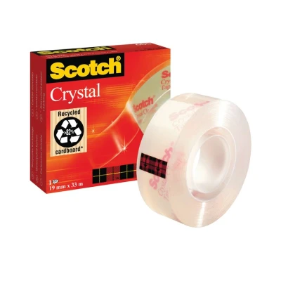 Image of Scotch Crystal Clear Tape 1 Roll, 19 mm x 33 m Provides a Strong and Permanent Bond