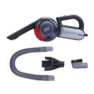 Image of BLACK+DECKER Auto Hand Vacuum, 12V, Cordless, Includes Fold out brush, Upholstery brush and Storage bag, PV1200AV XJ