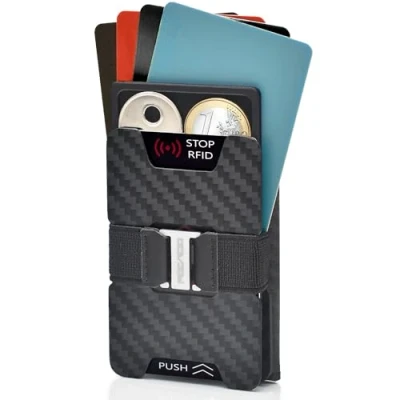 Image of POCARDO Slim Wallet Card Holder with Coin Compartment Mini for Bills, Coins and Cards RFID Protection Small Men