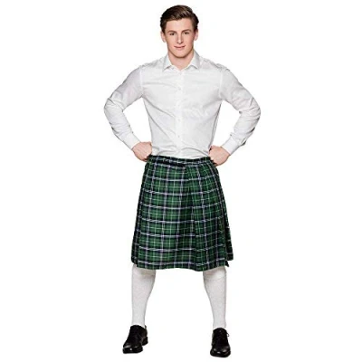 Image of Boland 81228 Kilt Scottish Skirt Man Mr Tartan Green with Pocket, Unisex, One Size