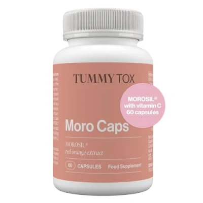 Image of Morosil Capsules 400 mg, with Vitamin C Antioxidant and Black Pepper for Better Absorption, 60 Capsules, 1 per Day, Moro Caps by Tummy Tox