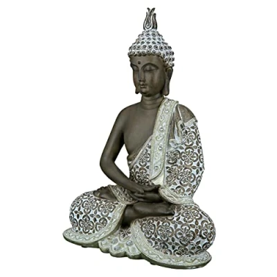 Image of GILDE Buddha Figure, Resin, Brown, Höhe 29 cm