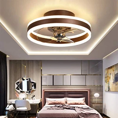 Image of TATANE Led Ceiling Fans with Lights Reversible Remote, 6 Speeds Modern Bedroom Fan Light Quiet Φ40cm Dimmable Small for Living room,Brown