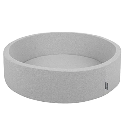Image of KiddyMoon Soft Ball Pit Round No Balls ∅ 7Cm / 2.75In For Kids, Foam Pool Baby Playballs Children, Made In EU, Light Grey