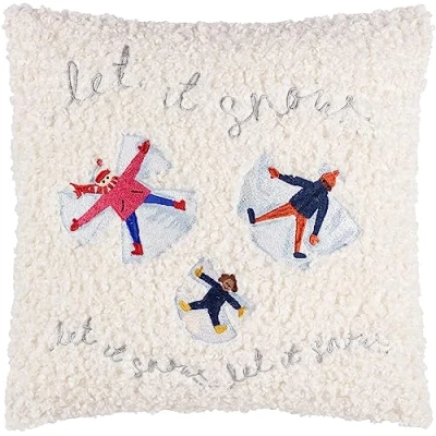 Image of furn. Christmas Together Snow Angels Cushion Case,White,43 x 43 cm
