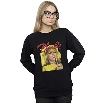 Image of Absolute Cult Blondie Women&#039;s Singing with Mic Sweatshirt Black Small