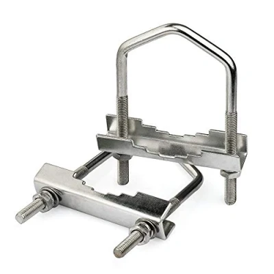 Image of Eightwood Outdoor Yagi WiFi Antenna Bracket U Holder Aluminum (3.9 &quot;High x 2.36&quot; Wide) Mast 2 Pieces for Wireless Access Point