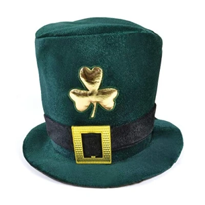 Image of Bristol Novelty BH398 Velvet Irish Hat, Unisex Adult, Green, One Size
