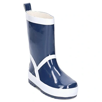 Image of Playshoes Unisex Kids Wellies Rain Basic Wellington Rubber Boots, Blue Marine 11, 7.5 UK Child