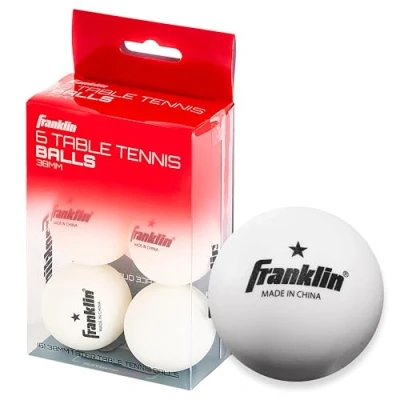 Image of Franklin Sports Table Tennis Balls White 38mm Official Weight One Star Professional 6 Pack