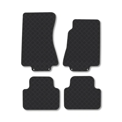 Image of Rubber Car Mats Compatible with Jaguar XJ8 (2003 2009) [SWB] Tailored Fit Floor Set Accessory Custom Anti Slip Backing Heavy Duty Waterproof Easy Clean Durable All Weather Full Coverage