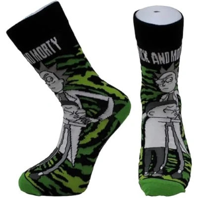 Image of Budget Gifts Rick And Morty Mens Calf Socks Size 6 11