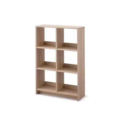 Image of Iris Ohyama,Wooden Open Shelf, 6 Cube storage unit, Organiser, Modern design, Living room, Bedroom, Study room,WOS Light Brown