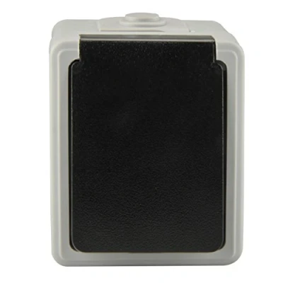 Image of Unitec 46244L Socket 1 Gang AP FR Dark Grey, Darkgray