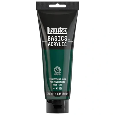 Image of LIQUITEX 88700226 Basics Acrylic Paint, Phthalocyanine Green, 250 ml Tube