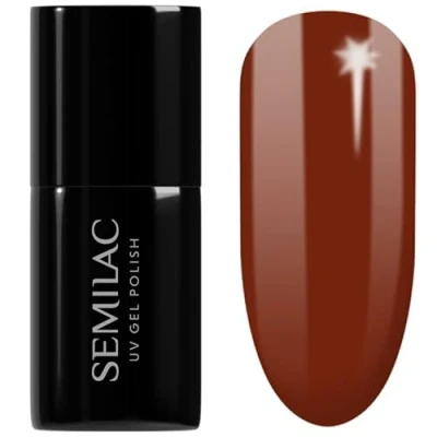 Image of SEMILAC 418 Red Hot Beach Nail UV Gel Polish Long Lasting and Easy to Apply Soak off UV/Led Perfect for Home Professional Manicure Pedicure 7 ml