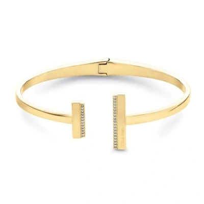 Image of Calvin Klein Women&#039;s MINIMAL LINEAR Collection Bangle Bracelet Embellished with Crystals 35000161