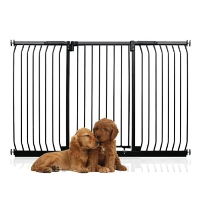 Image of Bettacare Extra Tall Elite Dog Gate, 179cm 188cm, Matt Black, 96.8cm in Height, Pressure Fit Pet Gate for and Puppy, Barrier, Easy Installation