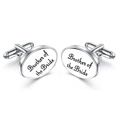 Image of HONEY BEAR Mens Oval Wedding Cufflinks with Gift Box