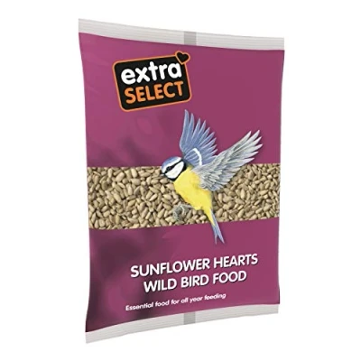 Image of Extra Select Sunflower Hearts Bird Food Husk Free, Oil Rich, High Energy Wild Seed for Year Round Feeding 2 kg