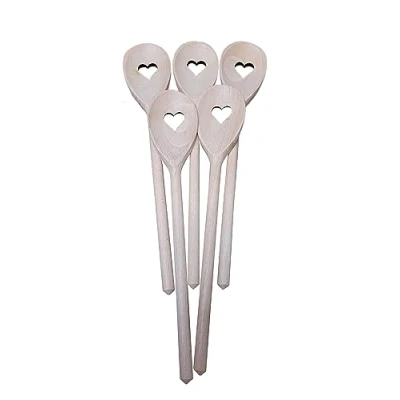 Image of Wooden World 20 x Heart Love Spoon Beech Wood, 30 cm / 11.8 inch
