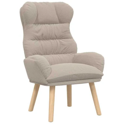 Image of Relaxing Chair Light Grey Curly Wool like Fabric Vidaxl