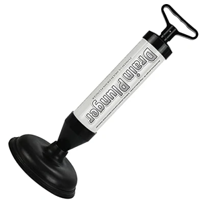 Image of ASAB Air Pump Drain Plunger Toilet Unblocker Sink for Kitchen and Bathroom with 2 Rubber Suction Cup Heavy Duty Tool to Clean all Blocked