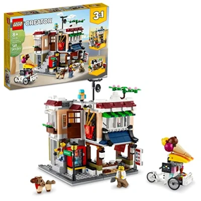 Image of LEGO Creator 3 in 1 Downtown Noodle Shop House, Transforms from to Bike Arcade, Modular Building Set, Toy Gift for Kids 8 Years and Up, 31131