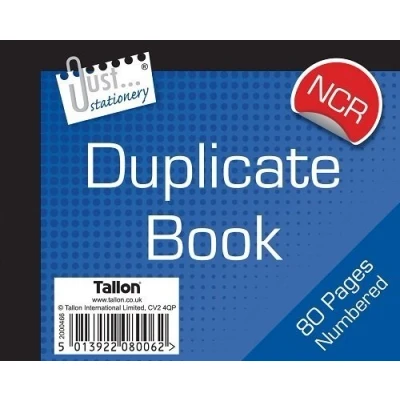 Image of numbered duplicate receipt book half size no carbon required (NCR)