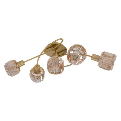 Image of Josefa Multi Arm Semi Flush Ceiling Lamp Gold 5xE14 3000K