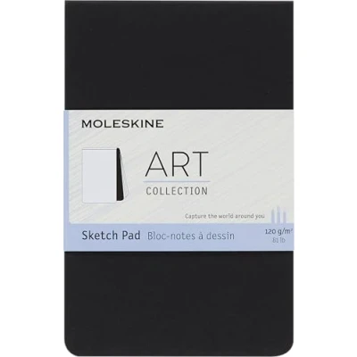Image of Moleskine 9 x 14 cm Pocket Size Art Sketchbook, Paper for Pencils, Charcoal, Pens, Fountain Pens and Markers Soft Cover, Colour Black, 48 Pages
