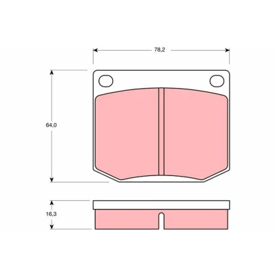 Image of 7873698, 7874548, 8985236, 8993107, 8993263 Brake pad set TRW GDB637 not prepared for wear indicator SAAB: 900 I Convertible, 9000 Hatchback