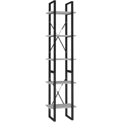 Image of vidaXL 5 Tier Book Cabinet Concrete Grey 40x30x175 cm Engineered Wood