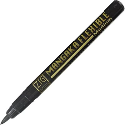 Image of Kuretake ZIG Cartoonist, Mangaka Flexible, Medium Black (CNMM 010)