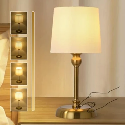 Image of YOIZO Rechargeable Cordless Table Lamp 6000mAh Battery Operated Dimmable Touch Bedside Lamps with Brightness Memory, Portable Bedroom for Living Room,Home Gold (Bulb Included)