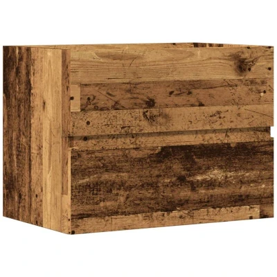 Image of vidaXL Bathroom Cabinet Sink Cupboard Vanity Unit Engineered Wood, Old Brown Modern Style with Ample Storage, 60 x 38.5 45 cm