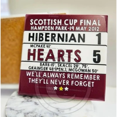 Image of Hearts 5 1 Hibernian 2012 Scottish Cup final Midlothian Marble Coaster