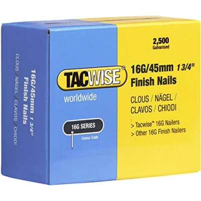 Image of Tacwise 0297 Type 16G / 45 mm Galvanised Finish Nails, Pack of 2500
