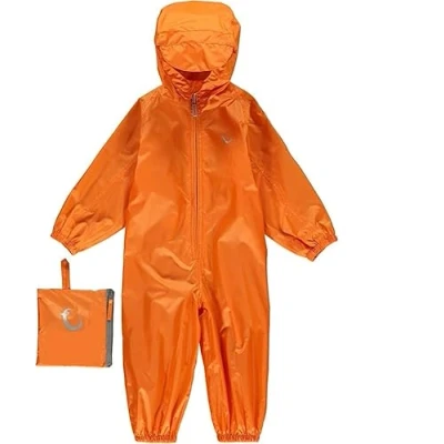 Image of Hippychick Waterproof Packasuit All in One Suit Mandarin Orange 6 7yrs