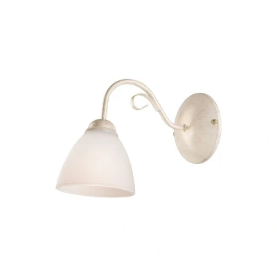 Image of Lamkur Adoro wall light with a glass lampshade, white