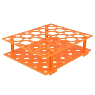 Image of stonylab Centrifuge Tube Rack, 50 Hole Detachable Rack Plastic Stand for 10/15/50 ml Tubes, Orange, 1 Pack