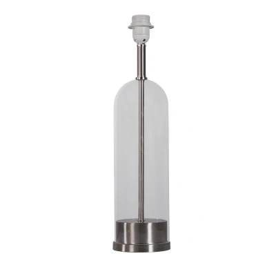 Image of Base Only Oxford Table Lamp Satin Nickel, Glass
